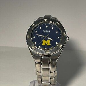 MICHIGAN WOLVERINES NCAA Stainless-Steel Watch by Fossil NEW (RARE)